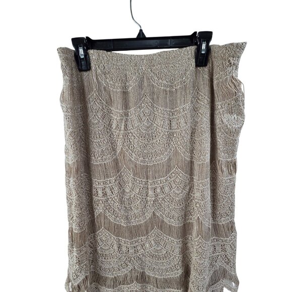 Vintage Gold Metallic Crochet 3 Piece Set: Scalloped Fringe, Size X Large Vintag - Picture 11 of 16